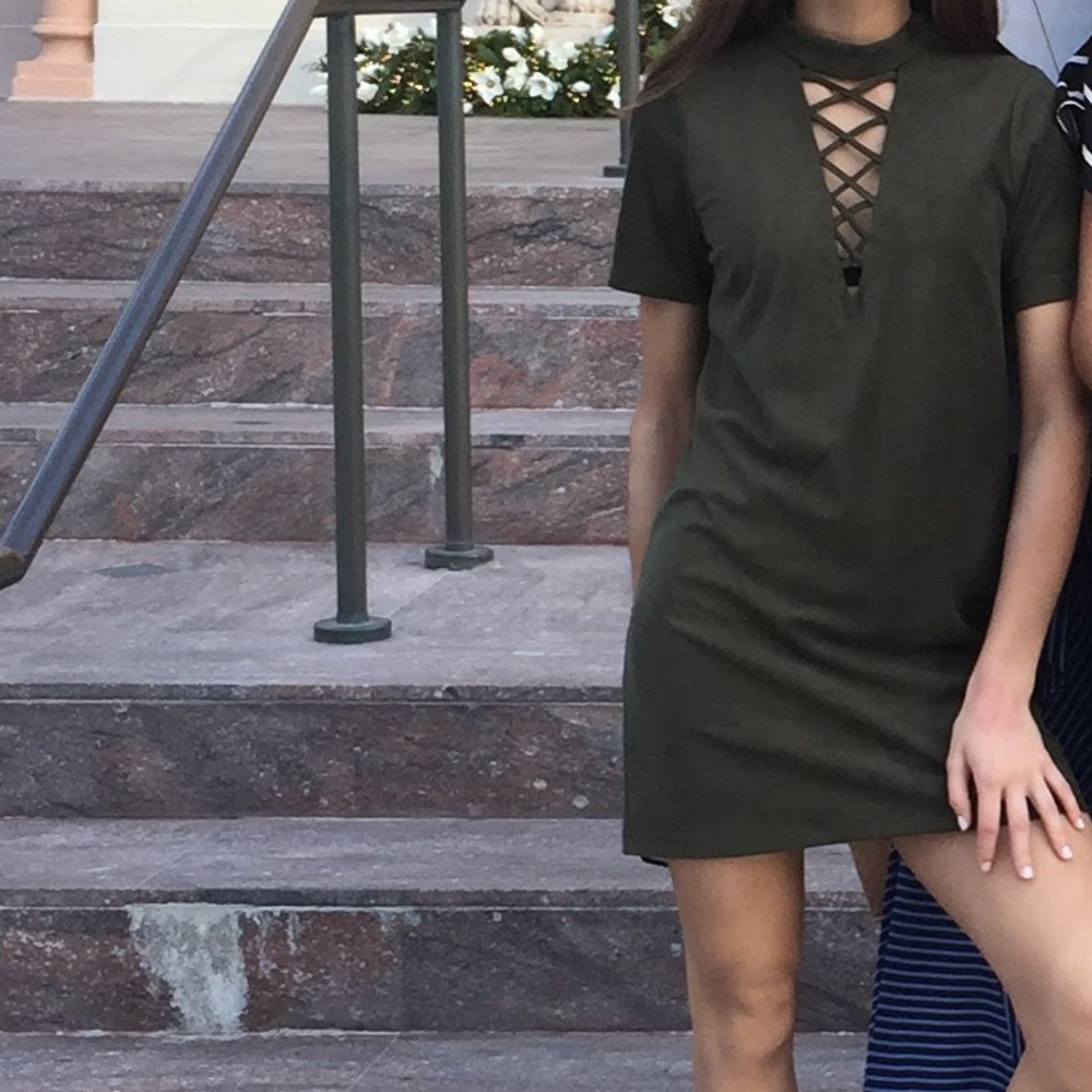 Forever 21 Army Green Suede Dress